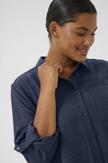 Kaffe Curve Ellie Shirt Tunic Moon Indigo Blue - Tunikos - 