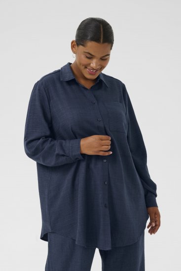 Kaffe Curve Ellie Shirt Tunic Moon Indigo Blue - Tunikos - 