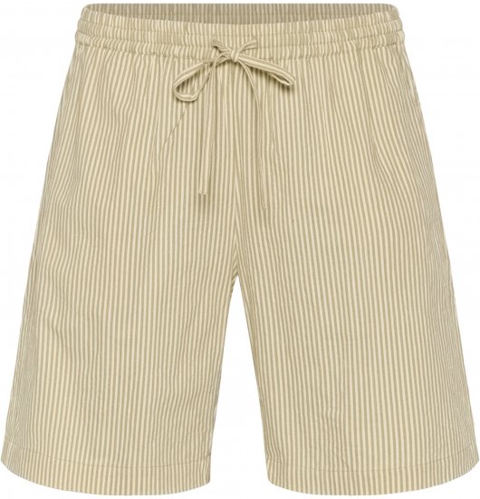 Kaffe Curve Nana Dryžuoti šortai Chincilla/Balta dryžuota - Džinsai & Kelnės Didelėse Dydžiuose – Plus Size - 