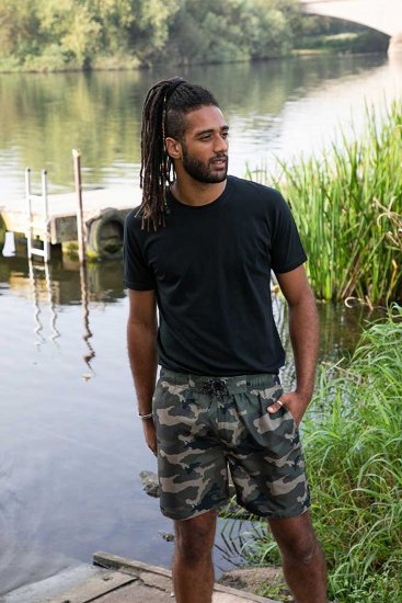 D555 Kody Camo Printed Swimshorts Khaki - Maudymosi šortai - Didelio dydžio vyriški maudymosi šortai