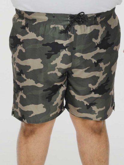 D555 Kody Camo Printed Swimshorts Khaki - Maudymosi šortai - Didelio dydžio vyriški maudymosi šortai