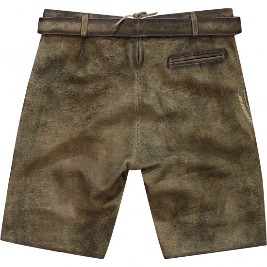 JP1880 Shorts Goat Suede with Belt Buckle Traditional Moss Green - Šventinė apranga - Šventinė apranga – Švęsti stilingai ir patogiai