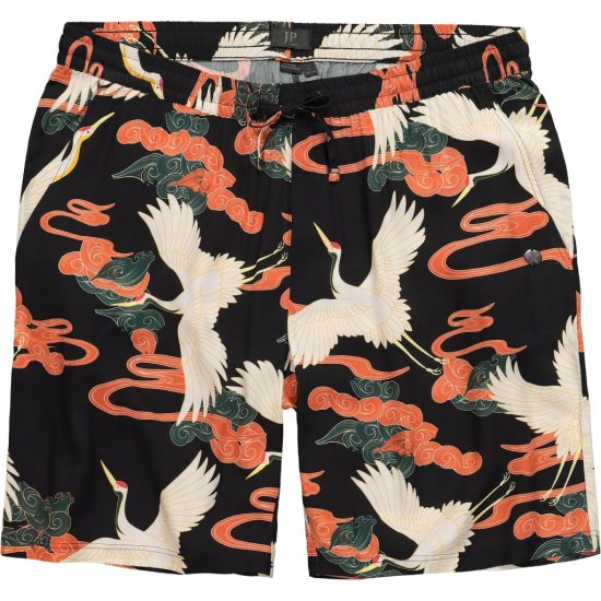 JP1880 Bermuda Shorts Floral All-over Print Black - Šortai - Šortai - W40-W60