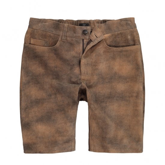 JP1880 Shorts Leather Traditional Cowhide Brown - Šortai - Šortai - W40-W60
