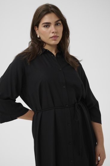 Kaffe Curve Mille Short Shirt Dress Black Deep - Mini suknelės - 