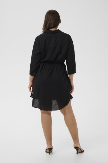 Kaffe Curve Mille Short Shirt Dress Black Deep - Mini suknelės - 