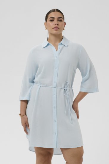 Kaffe Curve Mille Short Shirt Dress Nantucket Breeze Blue - Mini suknelės - 