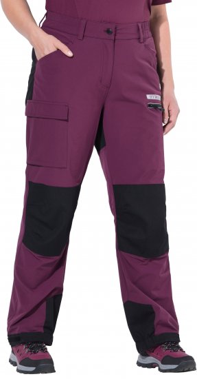Ulla Popken HYPRAR Multifunctional Durable Inset Trekking Pants Dark Cherry Dark Cherry - Džinsai & Kelnės Didelėse Dydžiuose – Plus Size - 