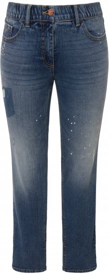 Ulla Popken Distressed Stretch Fit Sarah Jeans Blue Denim - Džinsai & Kelnės Didelėse Dydžiuose – Plus Size - 