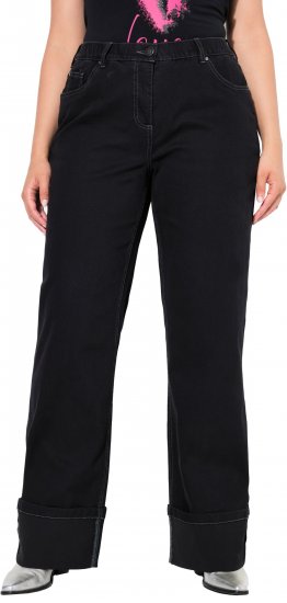 Ulla Popken Flared Leg Jeans Black - Džinsai & Kelnės Didelėse Dydžiuose – Plus Size - 