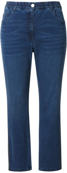 Ulla Popken Rhinestone Seam Stretch Fit Jeans Blue Denim - Džinsai & Kelnės Didelėse Dydžiuose – Plus Size - 