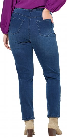 Ulla Popken Rhinestone Seam Stretch Fit Jeans Blue Denim - Džinsai & Kelnės Didelėse Dydžiuose – Plus Size - 