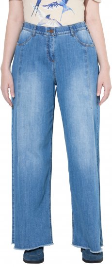 Ulla Popken Extra Wide Leg Stretch Fit Jeans Light Blue - Džinsai & Kelnės Didelėse Dydžiuose – Plus Size - 