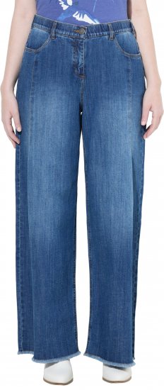 Ulla Popken Extra Wide Leg Stretch Fit Jeans Denim Blue - Džinsai & Kelnės Didelėse Dydžiuose – Plus Size - 