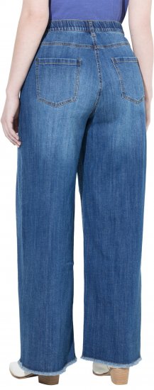 Ulla Popken Extra Wide Leg Stretch Fit Jeans Denim Blue - Džinsai & Kelnės Didelėse Dydžiuose – Plus Size - 