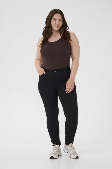 Kaffe Curve Lena Slim Jeans Black Deep - Džinsai - 