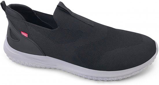D555 Huddersfield Kingsize Hands Free Slip On with Knitted Top Shoes Black - Sportbačiai - 