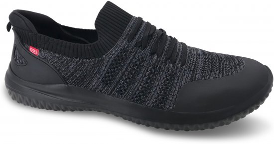 D555 Aylesbury Hands Free Knitted Shoes Faux Laces Black - Sportbačiai - 