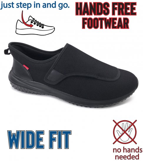 D555 Shelvey Kingsize Open Top Knitted Shoe Black - Sportbačiai - 