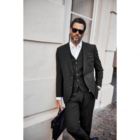 JP1880 Classic Two Button Stretch Suit Jacket Grey - Kostiumai ir švarkai - Didelio dydžio kostiumai ir švarkai