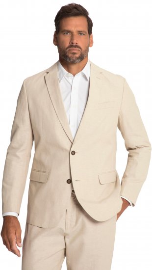 JP1880 Kos Linen Blend Jacket Sand - Kostiumai ir švarkai - Didelio dydžio kostiumai ir švarkai