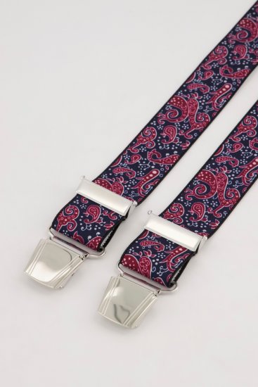JP1880 Suspenders with Adjustable Length Burgundy Red - Aksesuarai - 