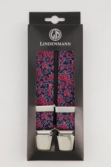 JP1880 Suspenders with Adjustable Length Burgundy Red - Aksesuarai - 