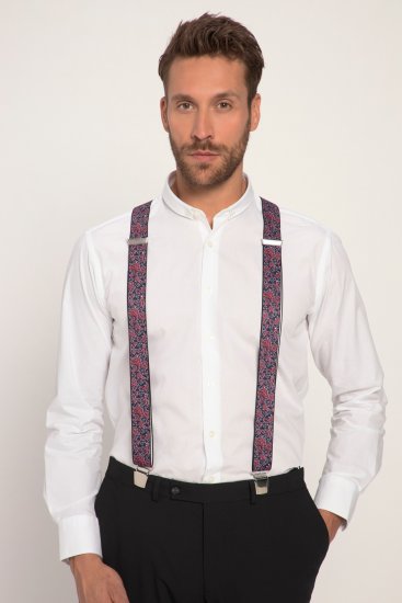JP1880 Suspenders with Adjustable Length Burgundy Red - Aksesuarai - 