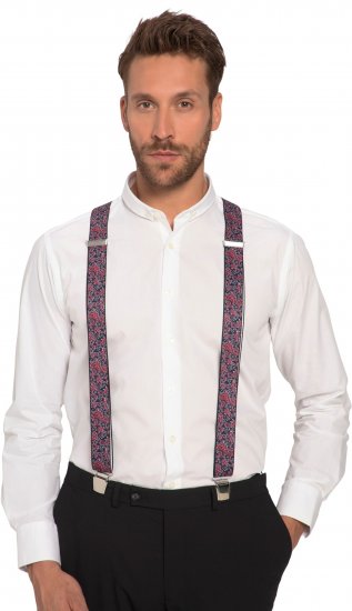 JP1880 Suspenders with Adjustable Length Burgundy Red - Aksesuarai - 