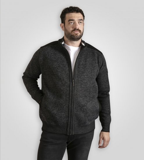D555 Dereham 2 Knitted Sweater with Zipper Charcoal TALL - TALL džemperiai - 