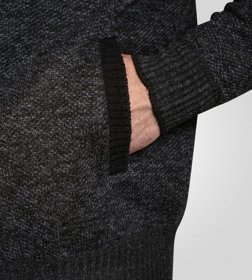 D555 Dereham 2 Knitted Sweater with Zipper Charcoal TALL - TALL džemperiai - 