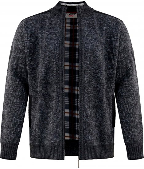 D555 Dereham 2 Knitted Sweater with Zipper Charcoal TALL - TALL džemperiai - 