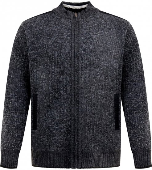 D555 Dereham 2 Knitted Sweater with Zipper Charcoal TALL - TALL džemperiai - 
