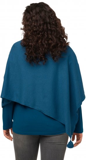 Ulla Popken Knit Pointed Hem Poncho Cerulean - Megztiniai ir džemperiai - 
