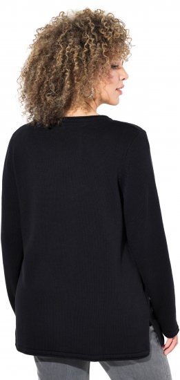 Ulla Popken Sequined Star Rolled Edge Sweater Black - Megztiniai ir džemperiai - 