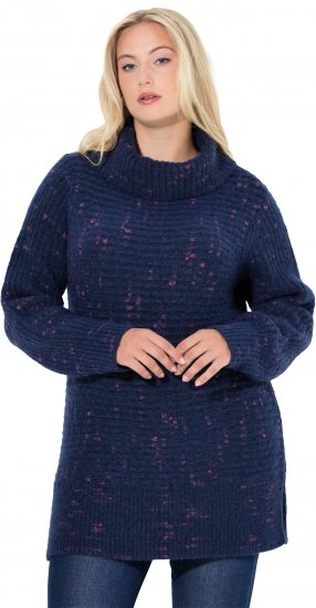 Ulla Popken Space Yarn Oversized Turtleneck Sweater Blue - Megztiniai ir džemperiai - 