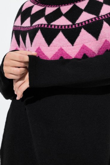 Ulla Popken Neon Alpine Pattern Long Sleeve Turtleneck Sweater Light Pink - Megztiniai ir džemperiai - Jaukūs džemperiai ir megztiniai