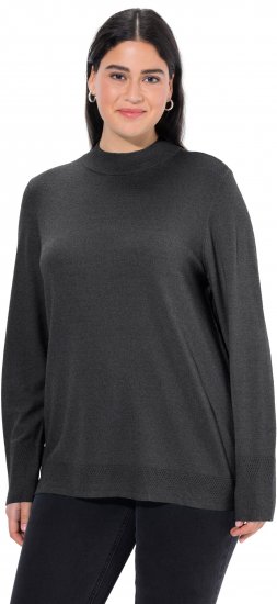Ulla Popken Long Sleeves Mock Turtleneck Sweater Charcoal Grey Melange - Megztiniai ir džemperiai - 