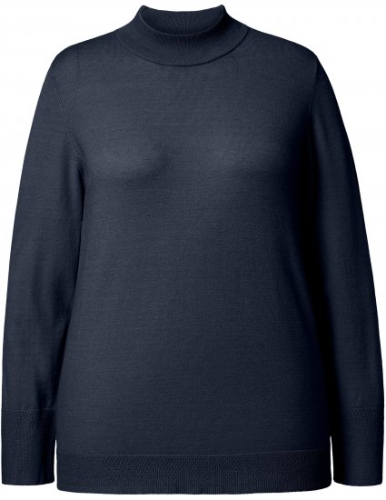 Ulla Popken Long Sleeves Mock Turtleneck Sweater Navy - Megztiniai ir džemperiai - 