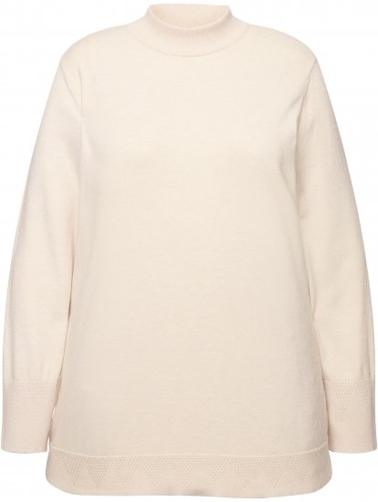 Ulla Popken Long Sleeves Mock Turtleneck Sweater Nature Melange - Megztiniai ir džemperiai - 