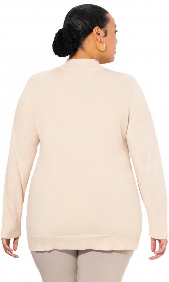Ulla Popken Long Sleeves Mock Turtleneck Sweater Nature Melange - Megztiniai ir džemperiai - 