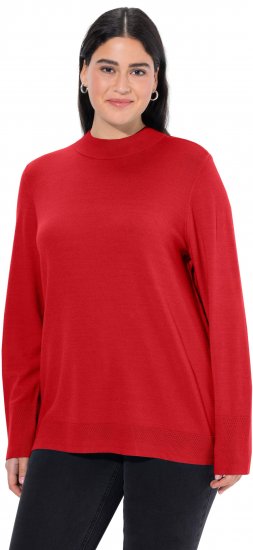 Ulla Popken Long Sleeves Mock Turtleneck Sweater Salsa Red - Megztiniai ir džemperiai - 