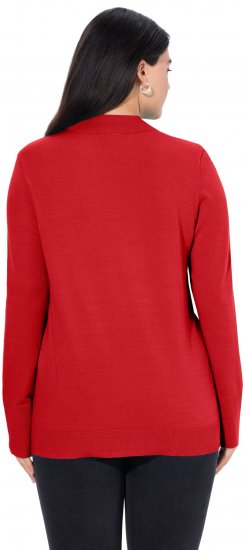 Ulla Popken Long Sleeves Mock Turtleneck Sweater Salsa Red - Megztiniai ir džemperiai - 