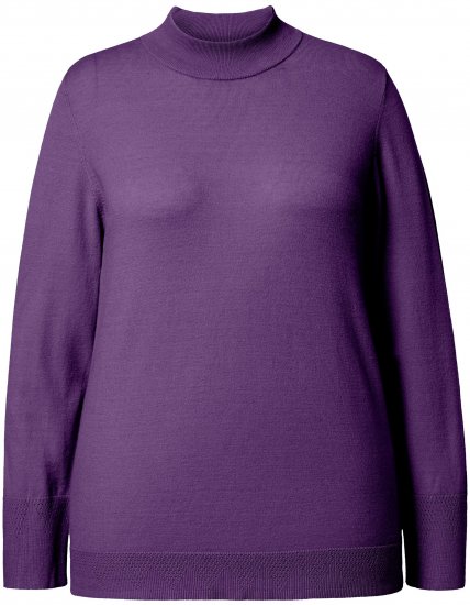 Ulla Popken Long Sleeves Mock Turtleneck Sweater Deep Violet - Megztiniai ir džemperiai - 