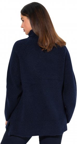 Ulla Popken Ribbed Knit Turtleneck Sweater Navy - Megztiniai ir džemperiai - 