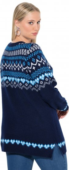 Ulla Popken Norwegian Style Pastel Tone Long Sleeve Sweater Ink Blue - Megztiniai ir džemperiai - 