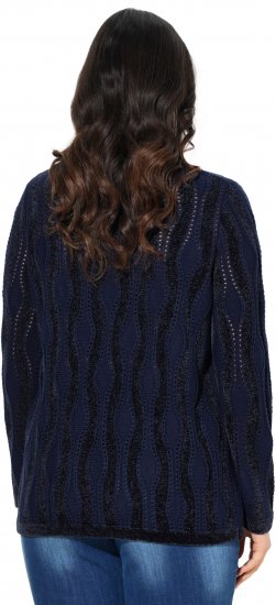 Ulla Popken Openwork Chenille Sweater Navy - Megztiniai ir džemperiai - 