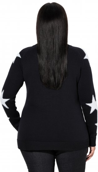 Ulla Popken Glitter Stars Soft Knit Sweater Black - Megztiniai ir džemperiai - 