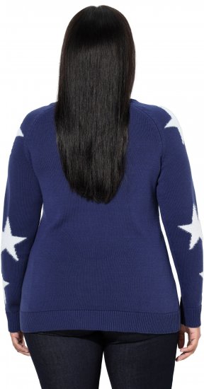 Ulla Popken Glitter Stars Soft Knit Sweater Blue - Megztiniai ir džemperiai - 