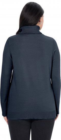 Ulla Popken Turtleneck Ribbed Trim Long Sleeve Sweater Navy - Megztiniai ir džemperiai - 
